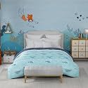 Trident King Size Comforter Blanket, 144 Thread Count, 100% Cotton Shell with 150 GSM Polyfill, Double Bed Comforter Blanket, Junior's Comforter Collection-INTO The Blue