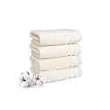 TRIDENT Nectarsoft Face Towels, 100% Cotton Towels, Zero Twist Yarn, 12 Face Towel Set, Luxurious Soft, Extra Absorbent, 625 GSM, Linen