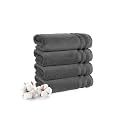 TRIDENT Nectarsoft Face Towels, 100% Cotton Towels, Zero Twist Yarn, 12 Face Towel Set, Luxurious Soft, Extra Absorbent, 625 GSM, Charcoal