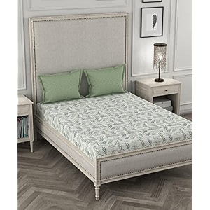 trident bedsheet set - aroma collection 100 cotton double bed 1 king size bedsheet 274cm x 274cm with 2 pillow covers 46cm x 69cm 144 thread count strawberry fragrance