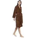 Trident Soft Comfort 100% Cotton Shawl Collar Bathrobe, Wilssing Gown, Super Soft, Absorbent-Perfect for Gym, Shower, Spa, Hotel Robe, Vacation (Willow Wood, Medium)