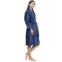 Trident Soft Comfort 100% Cotton Shawl Collar Bathrobe, Medssing Gown, Super Soft, Absorbent-Perfect for Gym, Shower, Spa, Hotel Robe, Vacation (Medieval Blue, Large)