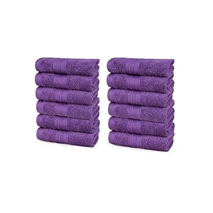 trident soft comfort air rich 100 cotton towel for face 500 gsm highly absorbent towels for menwomen 12pc face towel set 305 cm x 305 cm plum