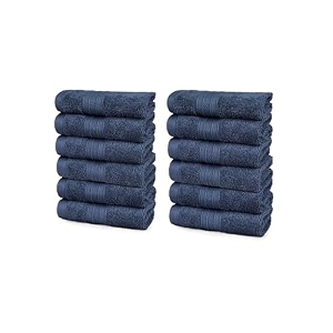 trident soft comfort air rich 100 cotton towel for face 500 gsm highly absorbent towels for menwomen 12pc face towel set 305 cm x 305 cm navy