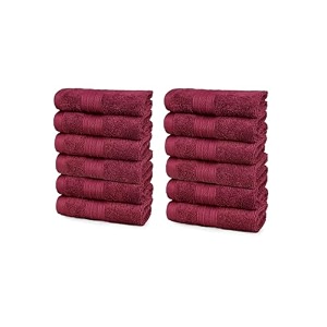 trident soft comfort air rich 100 cotton towel for face 500 gsm highly absorbent towels for menwomen 12pc face towel set 305 cm x 305 cm red wine