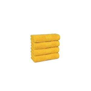trident soft comfort air rich 100 cotton towel for face 500 gsm highly absorbent towels for menwomen 4pc face towel set 305 cm x 305 cm mustard yellow