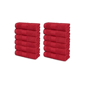 trident soft comfort air rich 100 cotton towel for face 500 gsm highly absorbent towels for menwomen 12pc face towel set 305 cm x 305 cm crimson
