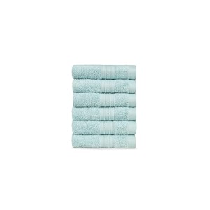 trident soft comfort air rich 100 cotton towel for face 500 gsm highly absorbent towels for menwomen 6pc face towel set 305 cm x 305 cm nile blue