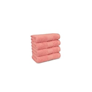 trident soft comfort air rich 100 cotton towel for face 500 gsm highly absorbent towels for menwomen 4pc face towel set 305 cm x 305 cm coral
