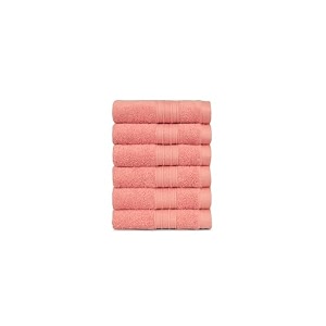 trident soft comfort air rich 100 cotton towel for face 500 gsm highly absorbent towels for menwomen 6pc face towel set 305 cm x 305 cm coral