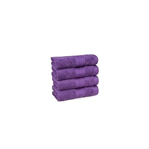 trident soft comfort air rich 100 cotton towel for face 500 gsm highly absorbent towels for menwomen 4pc face towel set 305 cm x 305 cm plum