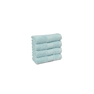trident soft comfort air rich 100 cotton towel for face 500 gsm highly absorbent towels for menwomen 4pc face towel set 305 cm x 305 cm nile blue