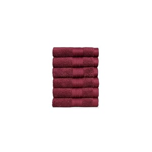 trident soft comfort air rich 100 cotton towel for face 500 gsm highly absorbent towels for menwomen 6pc face towel set 305 cm x 305 cm red wine