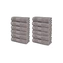 Trident Soft Comfort Air Rich 100% Cotton Towel for Face, 500 GSM Highly Absorbent Towels for Men/Women, 12Pc Face Towel Set (30.5 cm X 30.5 cm), Charcoal