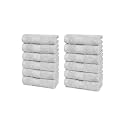 Trident Soft Comfort Air Rich 100% Cotton Towel for Face, 500 GSM Highly Absorbent Towels for Men/Women, 12Pc Face Towel Set (30.5 cm X 30.5 cm), Silver