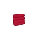 Trident Soft Comfort Air Rich 100% Cotton Towel for Face, 500 GSM Highly Absorbent Towels for Men/Women, 4Pc Face Towel Set (30.5 cm X 30.5 cm), Crimson