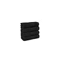 TRIDENT Soft Comfort Air Rich 100% Cotton Towel for Face, 500 GSM Highly Absorbent Towels for Men/Women, 4Pc Face Towel Set (30.5 cm X 30.5 cm), Black