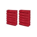 Trident Soft Comfort Air Rich 100% Cotton Towel for Face, 500 GSM Highly Absorbent Towels for Men/Women, 12Pc Face Towel Set (30.5 cm X 30.5 cm), Crimson
