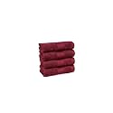 TRIDENT Soft Comfort Air Rich 100% Cotton Towel for Face, 500 GSM Highly Absorbent Towels for Men/Women, 4Pc Face Towel Set (30.5 cm X 30.5 cm), Red Wine