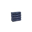 TRIDENT Soft Comfort Air Rich 100% Cotton Towel for Face, 500 GSM Highly Absorbent Towels for Men/Women, 4Pc Face Towel Set (30.5 cm X 30.5 cm), Navy