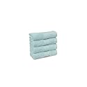 TRIDENT Soft Comfort Air Rich 100% Cotton Towel for Face, 500 GSM Highly Absorbent Towels for Men/Women, 4Pc Face Towel Set (30.5 cm X 30.5 cm), Nile Blue