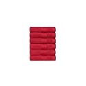 Trident Soft Comfort Air Rich 100% Cotton Towel for Face, 500 GSM Highly Absorbent Towels for Men/Women, 6Pc Face Towel Set (30.5 cm X 30.5 cm), Crimson