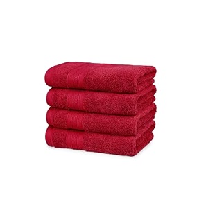 trident soft comfort air rich towel 100 cotton hand towel for daily use 500 gsm highly absorbent towels for menwomen 4pc hand towel set 41 cm x 66 cm crimson