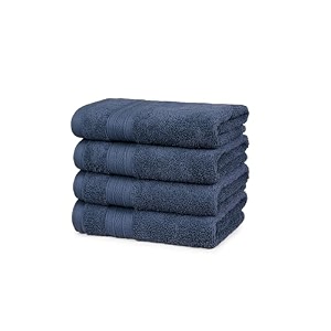 trident soft comfort air rich towel 100 cotton hand towel for daily use 500 gsm highly absorbent towels for menwomen 4pc hand towel set 41 cm x 66 cm navy