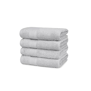 trident soft comfort air rich towel 100 cotton hand towel for daily use 500 gsm highly absorbent towels for menwomen 4pc hand towel set 41 cm x 66 cm silver