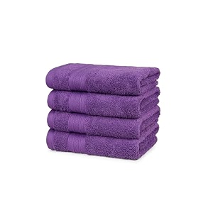 trident soft comfort air rich towel 100 cotton hand towel for daily use 500 gsm highly absorbent towels for menwomen 4pc hand towel set 41 cm x 66 cm plum