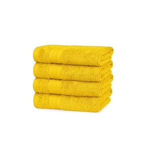 trident soft comfort air rich towel 100 cotton hand towel for daily use 500 gsm highly absorbent towels for menwomen 4pc hand towel set 41 cm x 66 cm mustard yellow