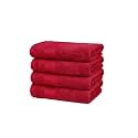 Trident Soft Comfort Air Rich Towel 100% Cotton Hand Towel for Daily use, 500 GSM Highly Absorbent Towels for Men/Women, 4Pc Hand Towel Set (41 cm X 66 cm), Crimson