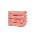 TRIDENT Soft Comfort Air Rich Towel 100% Cotton Hand Towel for Daily use, 500 GSM Highly Absorbent Towels for Men/Women, 4Pc Hand Towel Set (41 cm X 66 cm), Coral