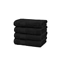 TRIDENT Soft Comfort Air Rich Towel 100% Cotton Hand Towel for Daily use, 500 GSM Highly Absorbent Towels for Men/Women, 4Pc Hand Towel Set (41 cm X 66 cm), Black