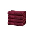 Trident Soft Comfort Air Rich Towel 100% Cotton Hand Towel for Daily use, 500 GSM Highly Absorbent Towels for Men/Women, 4Pc Hand Towel Set (41 cm X 66 cm), Wine Red