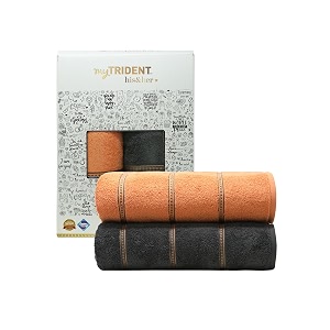 trident bath towels 100 cotton 2 piece towel set 500 gsm highly absorbent super soft bathroom towels his amp her collection-lock amp key