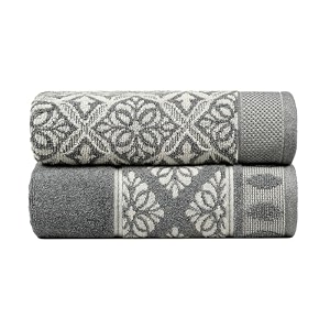 trident bath towels 100 cotton 2 piece towel set 500 gsm highly absorbent super soft bathroom towels his amp her collection-candy amp floss