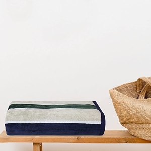 trident bath towel cabana stripe towel 1 piece bathroom towel 500 gsm 100 cotton extra large beach towel highly absorbent super soft quick dry color beach- lush green