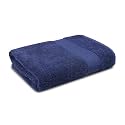 TRIDENT 100% Cotton Towels for Bath | Towels for Bath Large Size Bath Towel - Soft &amp; Absorbent | 450 GSM | 1 Piece Bath Towel for Men/Women | Urban Comfort | 70 cms x 140 cms - New Navy