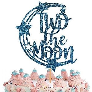 Two the Moon Cake Topper Happy
