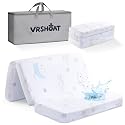 Trifold Pack and Play Mattress, 96.5 x 66 cm, Double Layer Pack N Play Mattresses for Babies and Toddlers, with Soft, Washable, Breathable Cover, Portable Mini Crib Mattress for