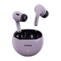 TRIGGR Rizz with 40H Playback, Spherical Design, 13mm Drivers, Rich Bass, Fast Charging Bluetooth Headset (Onyx Lilac, True Wireless)
