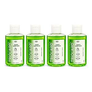 triguard hand sanitizer 75 isopropyl alcohol based sanitizer kills germs instantly with aloe vera and glycerine 100ml pack of 4
