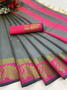 triguna semi stitched silk blend blouse material self design