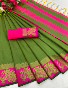 triguna semi stitched silk blend blouse material self design
