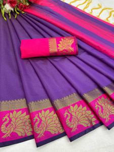 triguna semi stitched silk blend blouse material self design
