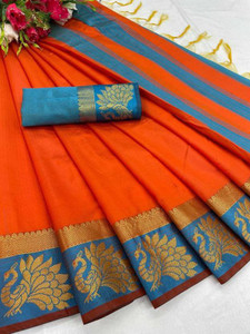 triguna semi stitched silk blend blouse material self design