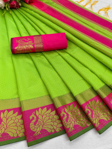 triguna semi stitched silk blend blouse material self design