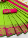 TRIGUNA Semi Stitched Silk Blend Blouse Material Self Design