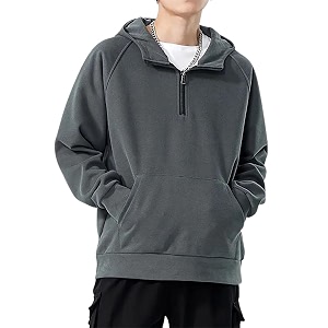 Trillion Half Zipper Hooded Sweatshirt for Men